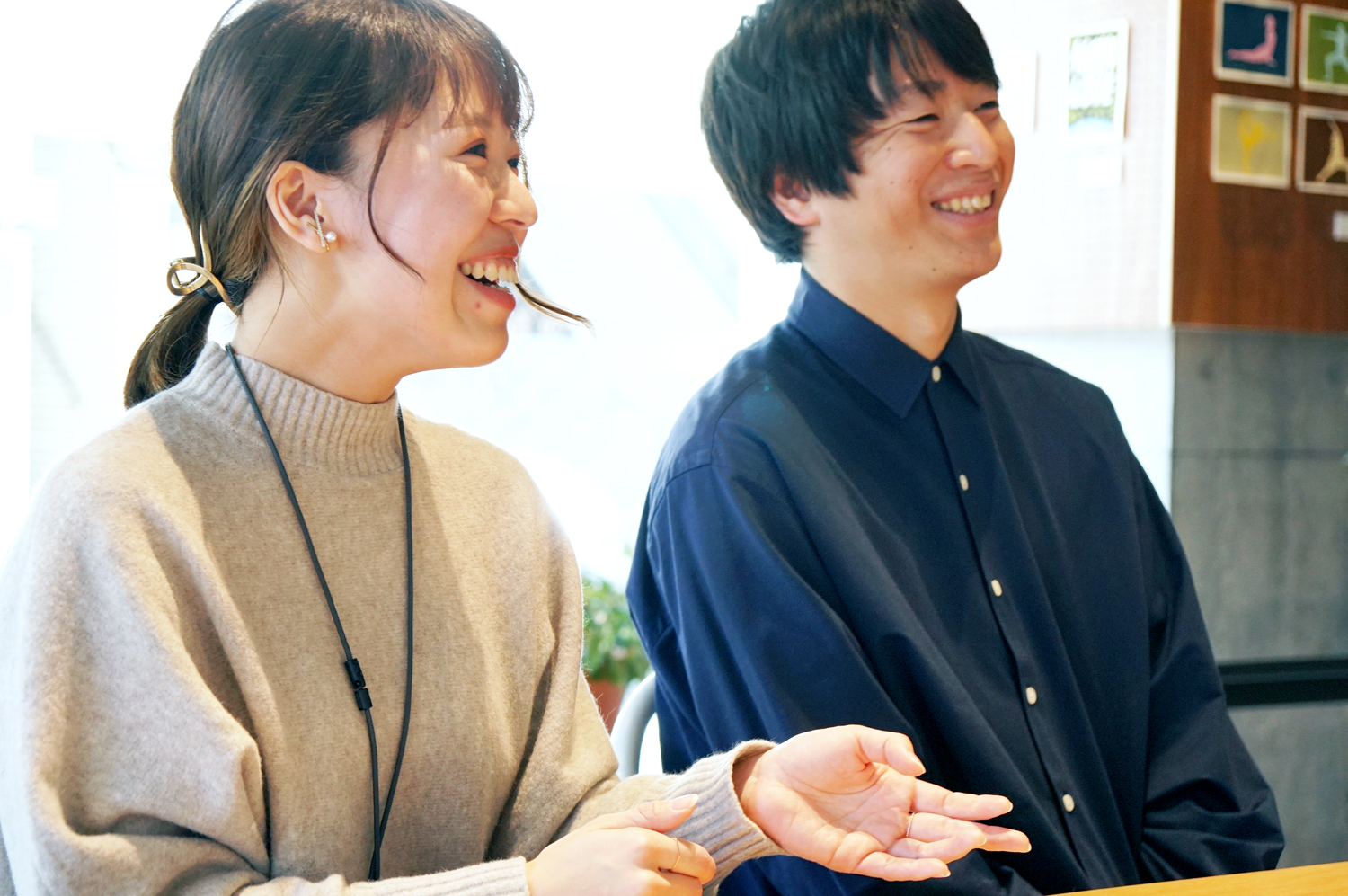 Aya Homma (left) and Akihiro Toyofuku (right) fondly look back at the hardships they experienced at the time.