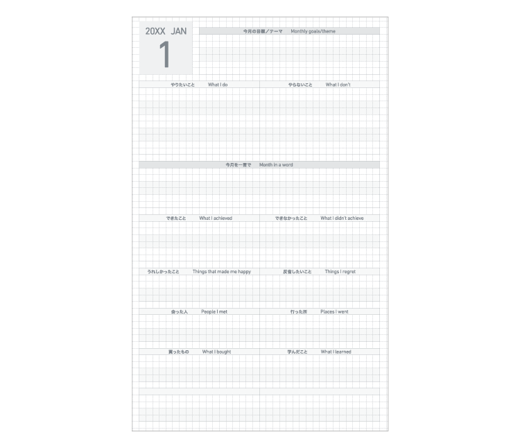Monthly index page