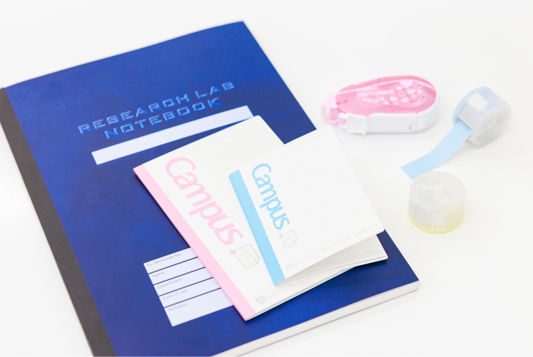 リサーチラボノート・キャンパスノート・ドットライナー・ロールふせん