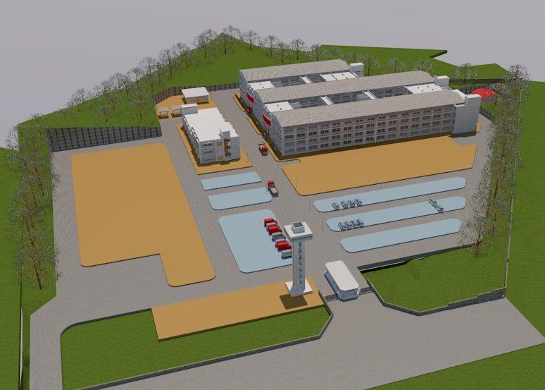 図：コクヨカムリン社新工場　完成予想図
