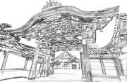 写真：台紙中面（下絵スケッチ集の一部イメージ）