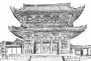 写真：台紙中面（下絵スケッチ集の一部イメージ）