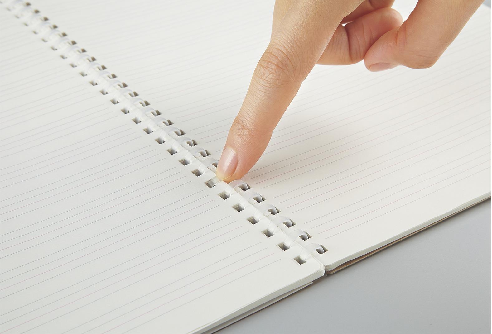 ＜ソフトリングノート＞ 書く時に当たっても気にならない「やわらかリング」
