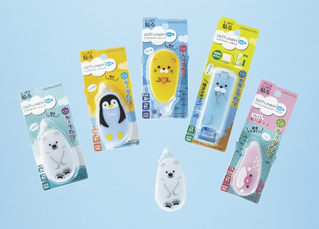 写真：海の生き物をモチーフにした限定柄　「テープのり　ドットライナーAQUA」