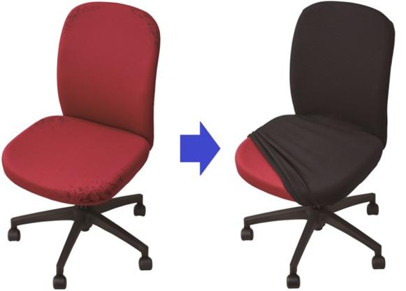 上から全体にかぶせるだけでチェア全面がキレイに見える