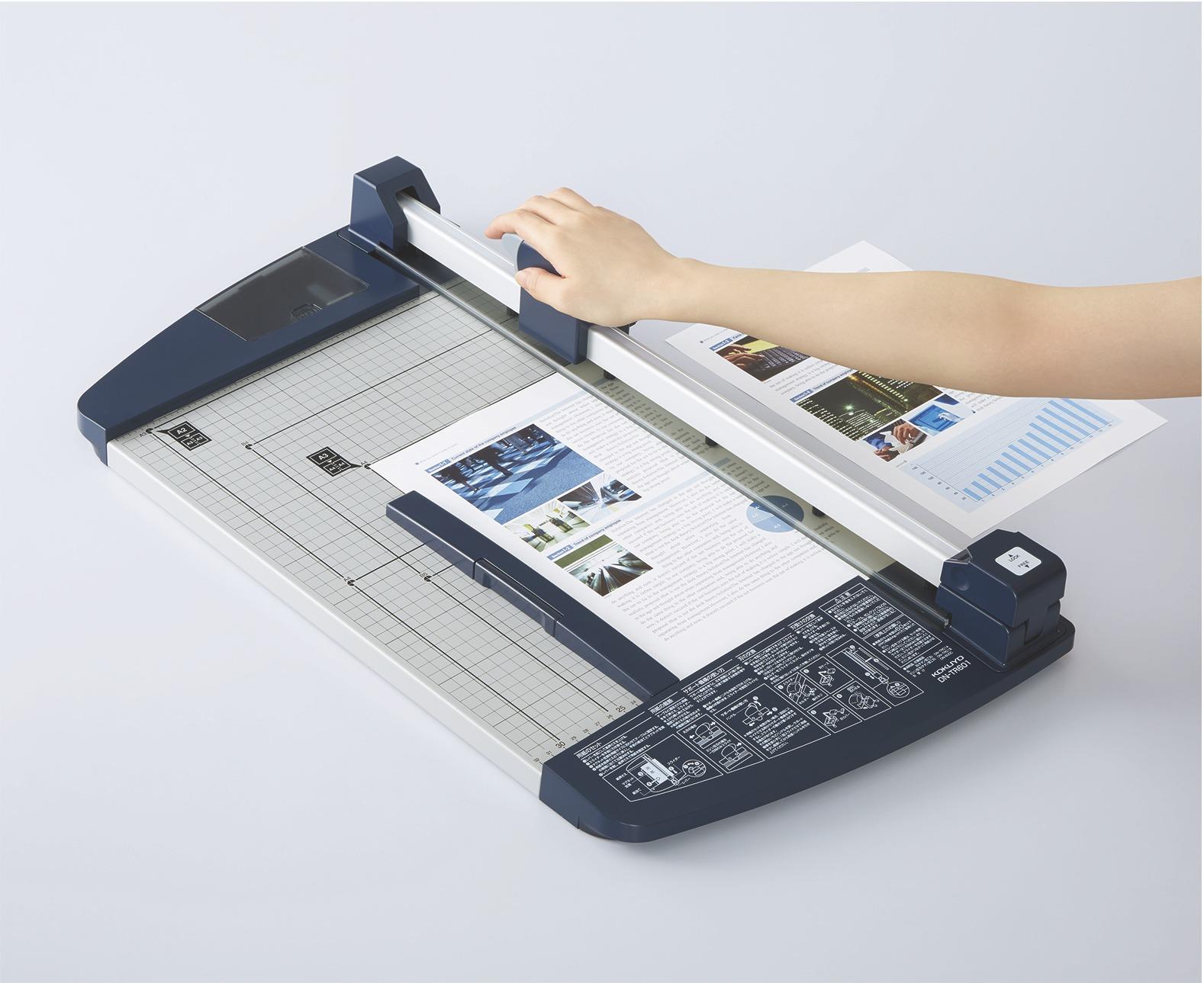 KOKUYO ロータリー式裁断機 A3サイズ対応 60枚切り チタン加工刃 最多裁断枚数60枚を実現したロータリー式ペーパーカッターを発売