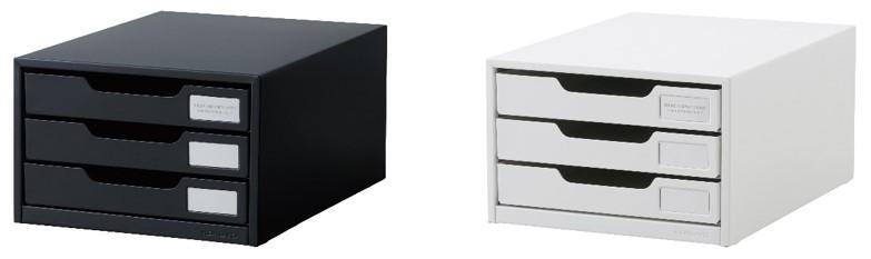 レターケース3段　（左から）黒、白