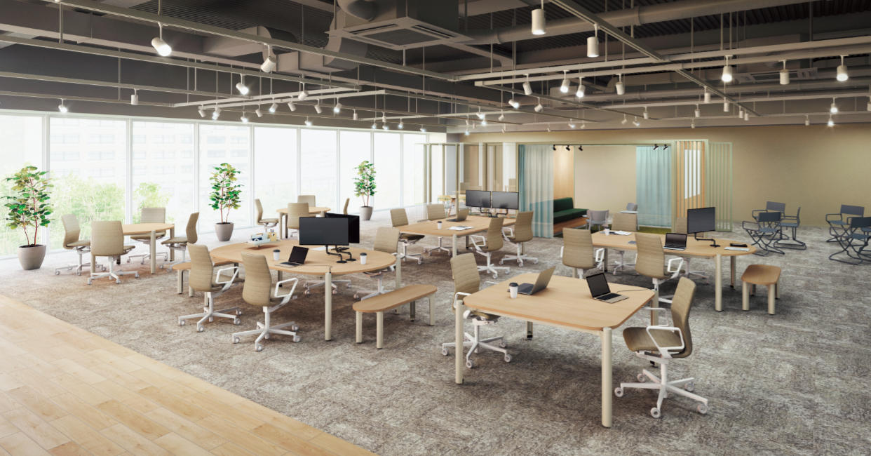 「team flat」を設置したオフィスのイメージ