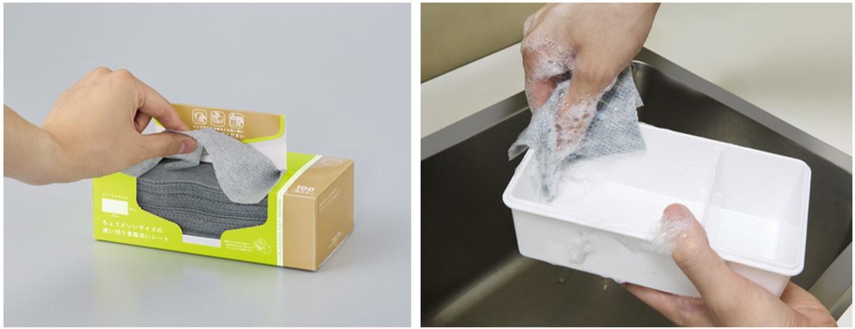 （左）取り出しイメージ、（右）使用イメージ