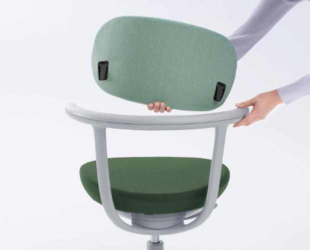   背もたれや座面交換が簡単なロングライフ設計