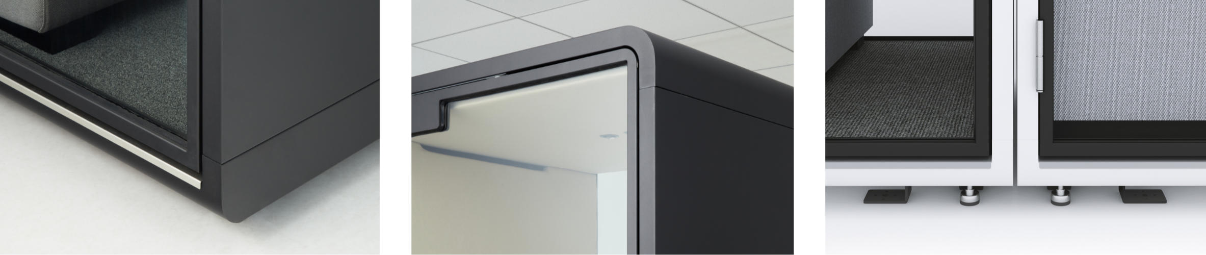 （左から）下部コーナー、上部コーナー、並列時