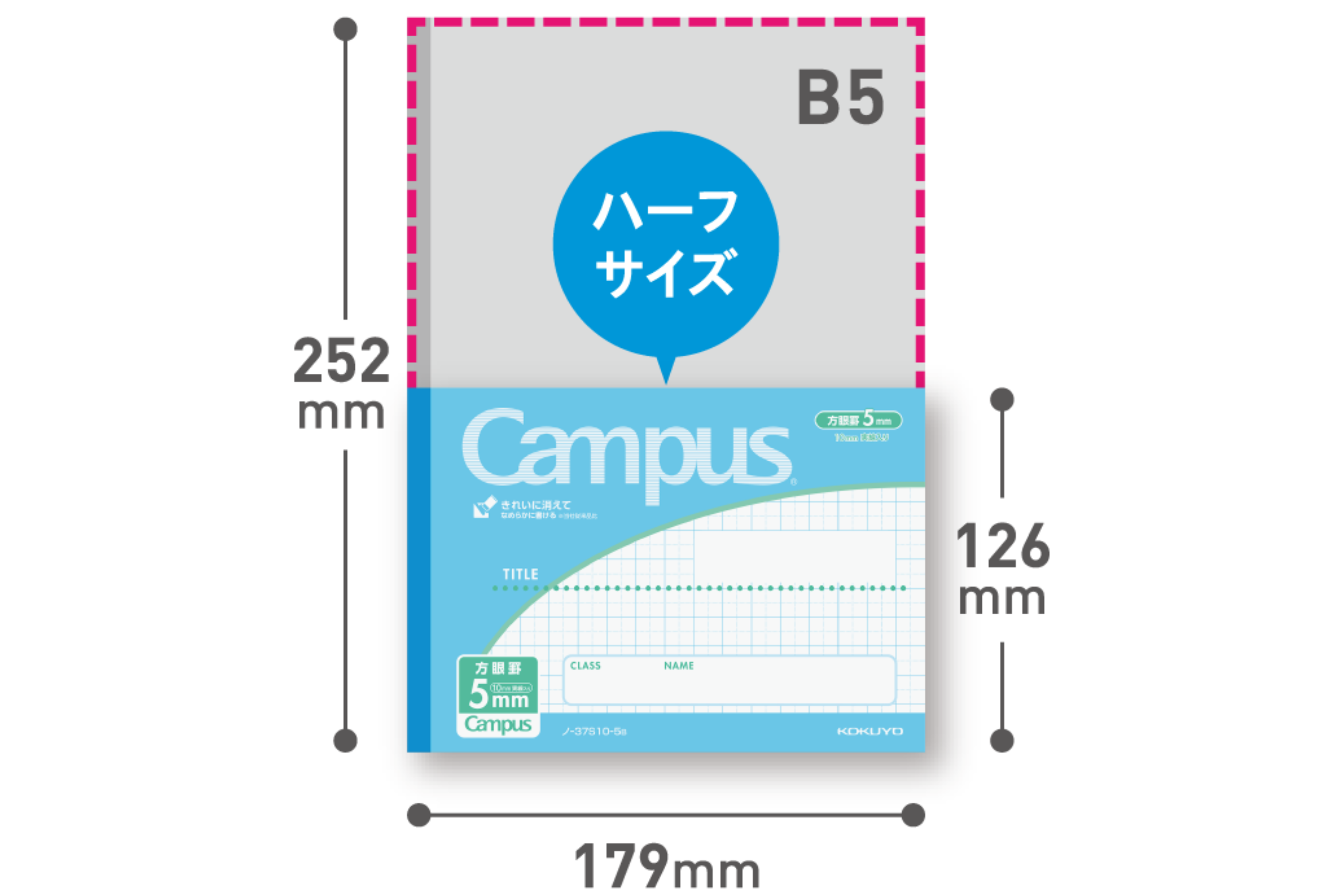 ハーフサイズ　特長画像１