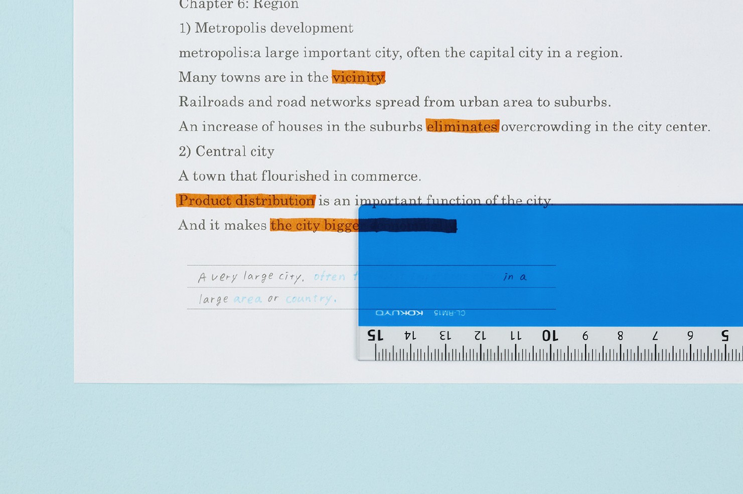 キャンパス 暗記用シートにもなる定規　特長小画像１