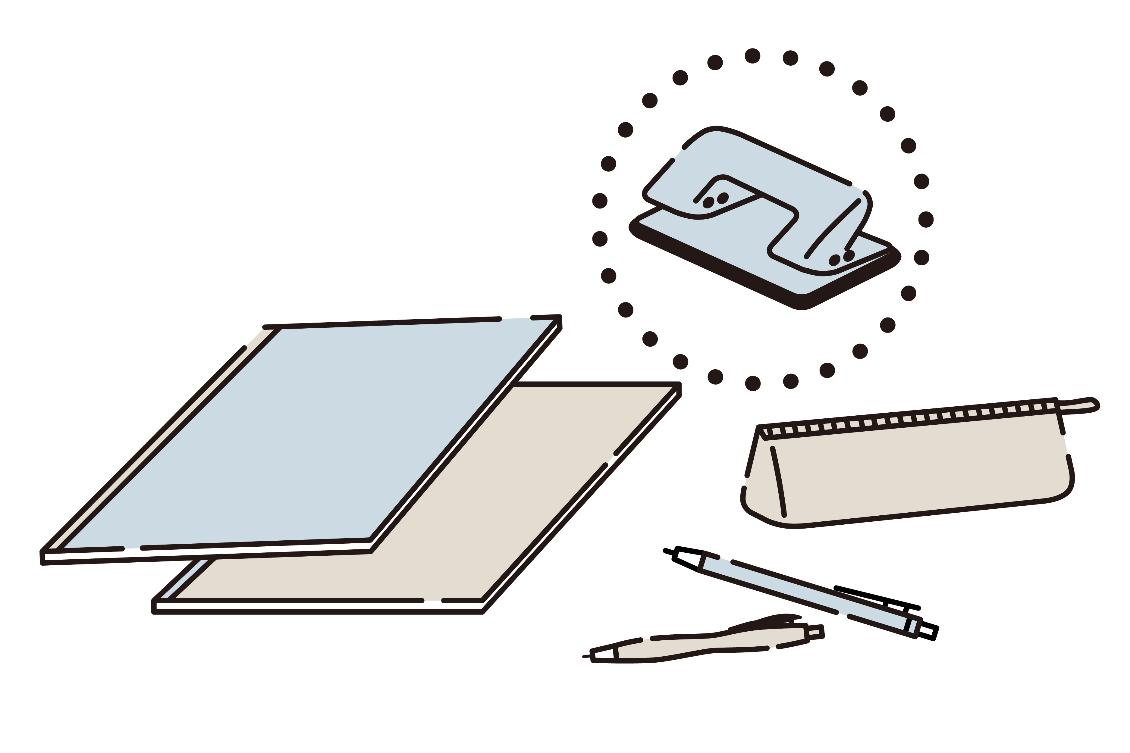 キャンパス 2穴バインダーと一緒に持ち運べるパンチ　困りごと１