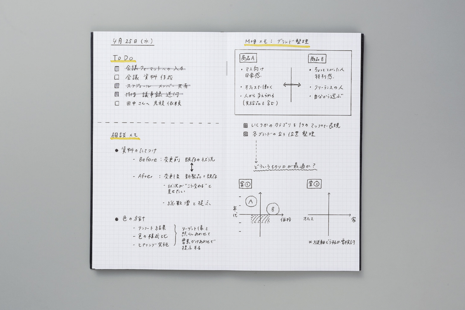 野帳の使い方（ビジネスシーン）