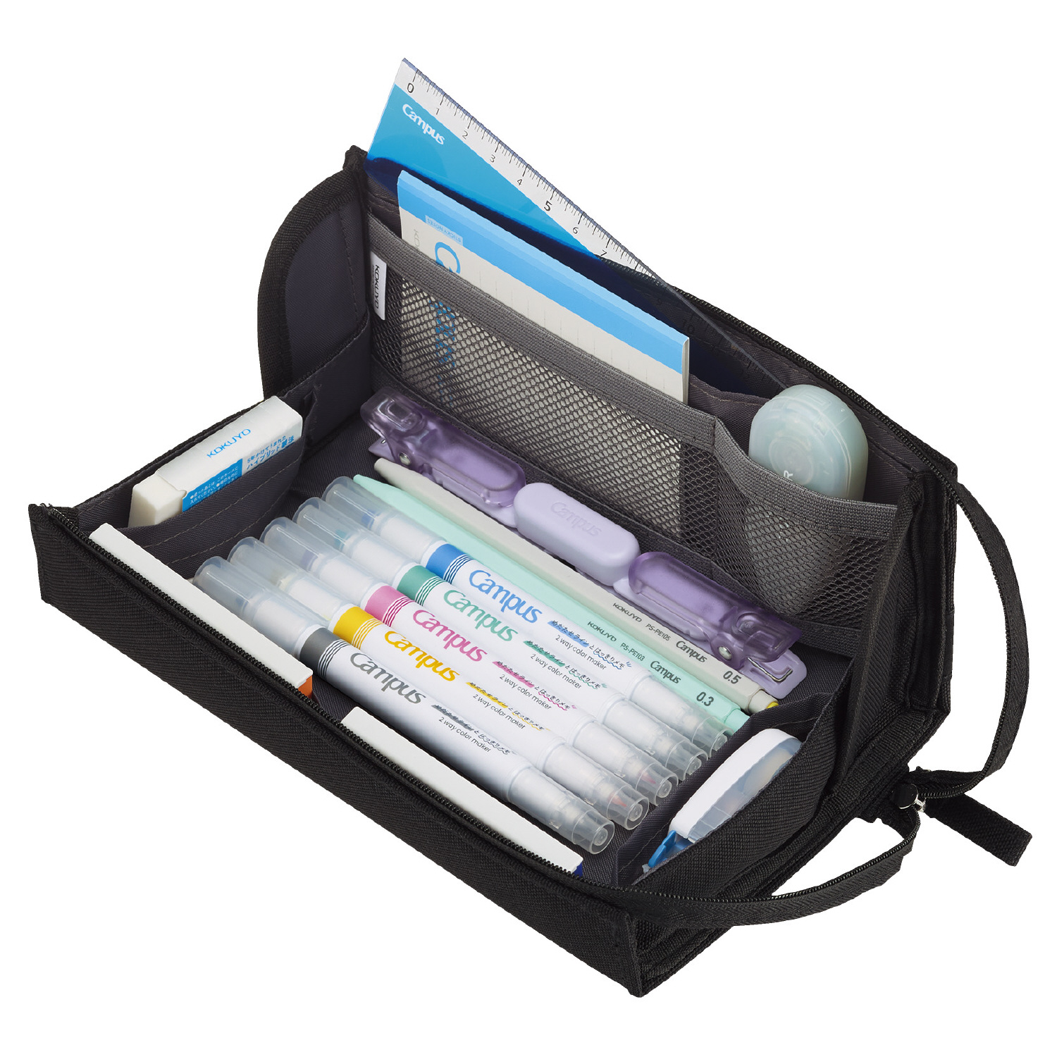 キャンパス トレーになって一覧できるペンケース