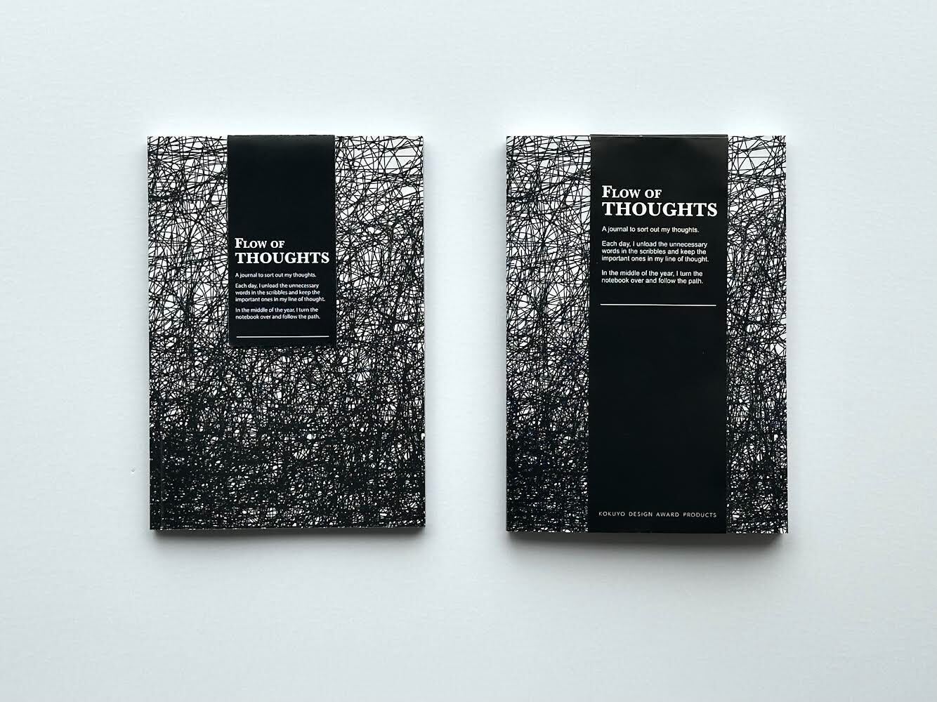 エミリ&ジョセフによる最終審査用模型(左)と製品化されたノート