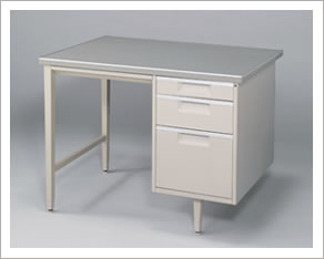 A steel desk manufactured at the Kashiwara Plant