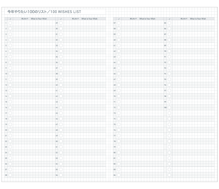 List of 100 things to try