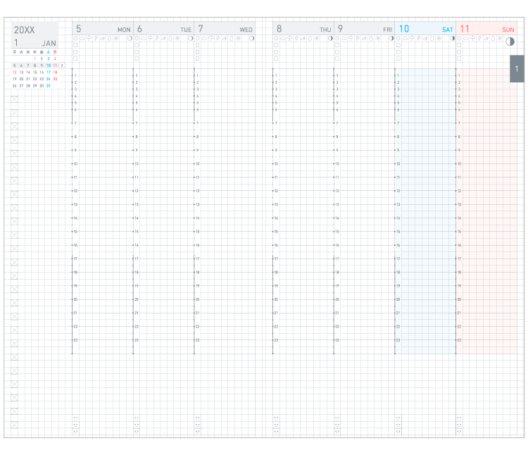 24 hour vertical schedule