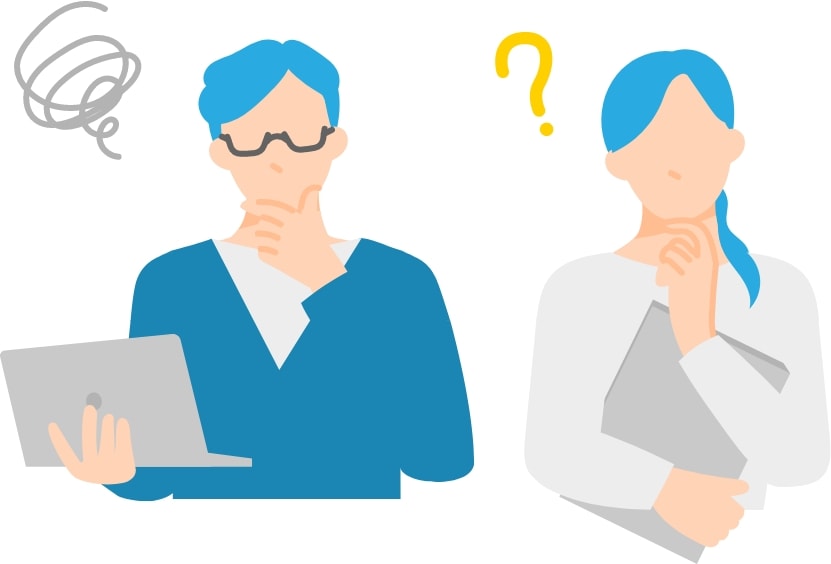 悩んでいる人のイラスト