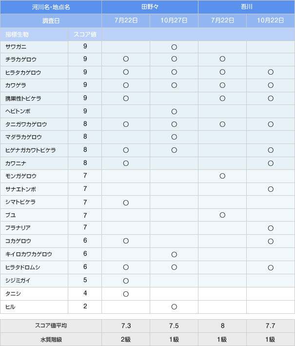 水流度調査結果 2