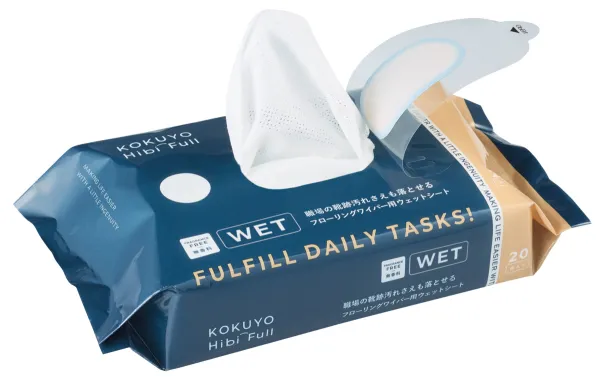 コクヨ 職場の靴跡汚れさえも落とせるフローリングワイパー用ウェットシート<KOKUYO HibiFull>の商品画像