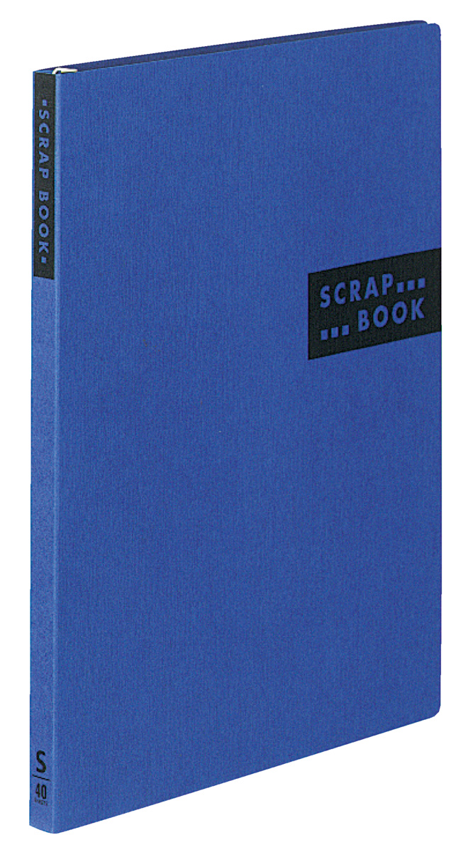 スクラップブックSスパイラルとじ・固定式A4 クラフト40枚青｜文具