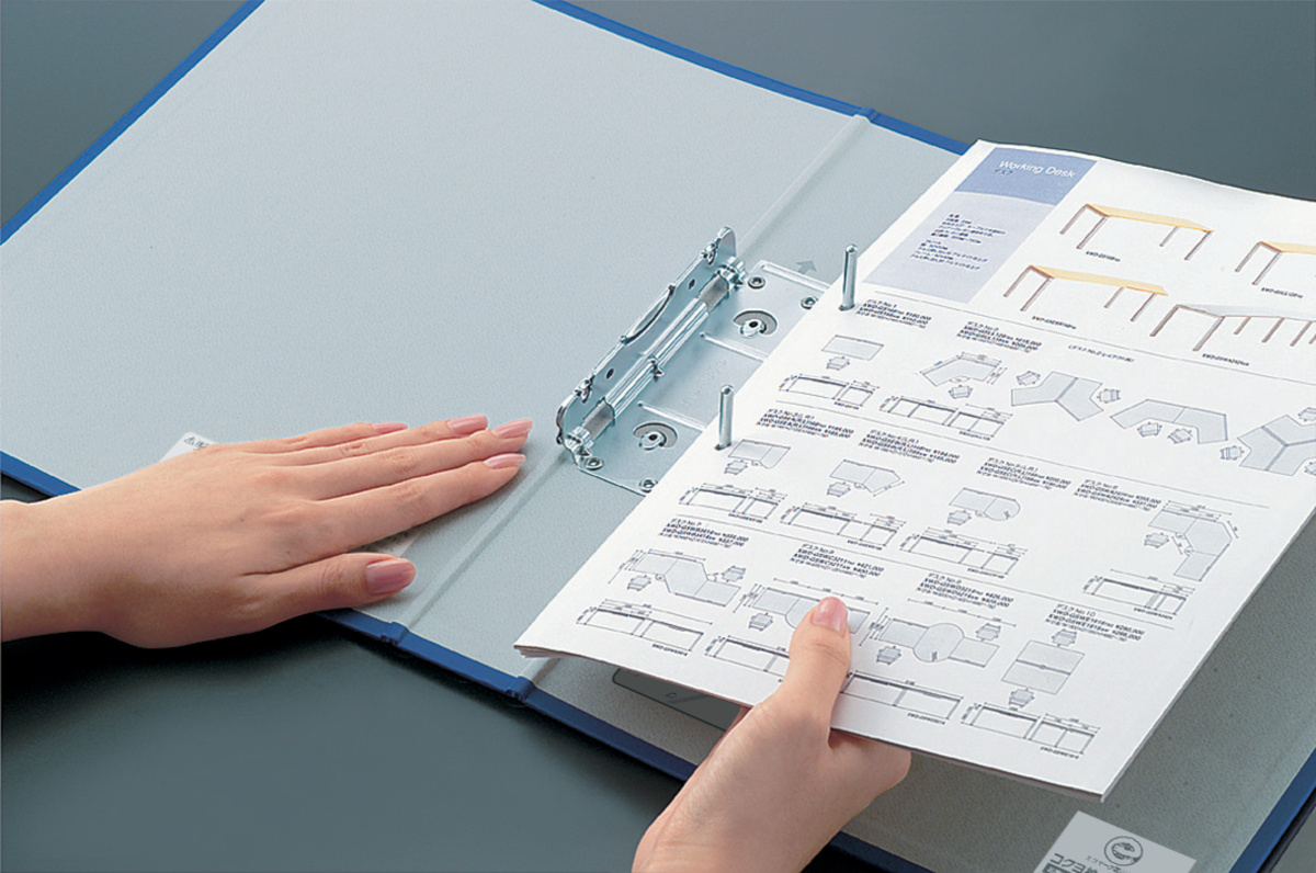 Kファイル 貼表紙 A4縦 40mmとじ 2穴 青｜文具｜コクヨ