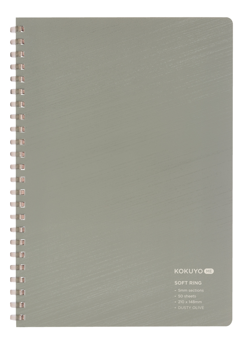 KOKUYO ME ソフトリングノート A5 5mm方眼罫 50枚 ダスティオリーブ