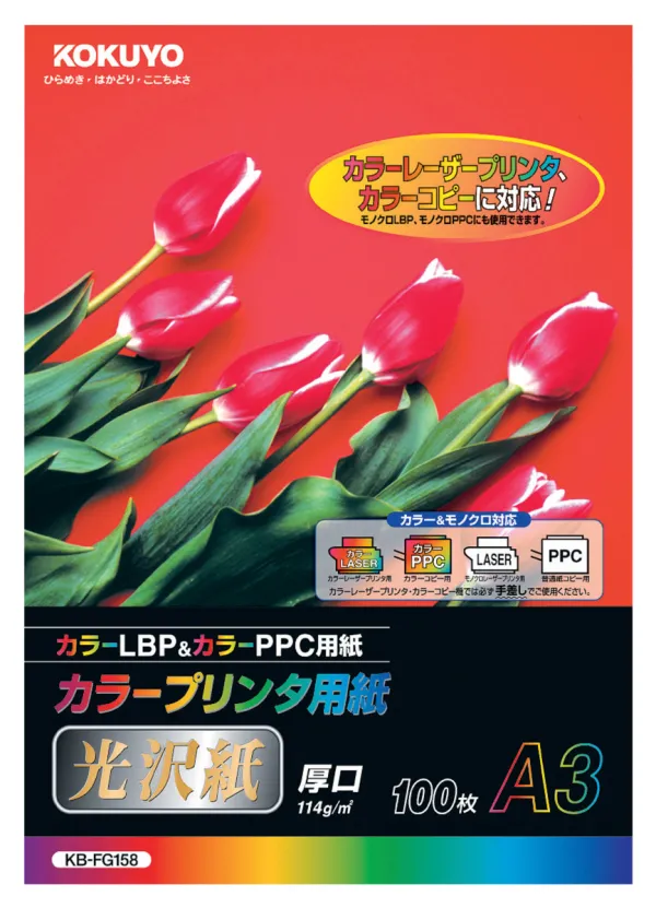 コクヨ カラープリンタ用紙 光沢紙114ｇ A3 100枚の商品画像