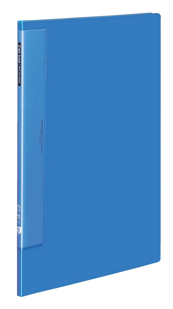 コクヨ ウェーブカットポケットクリヤーブック固定式 B4-S 10枚 青の商品画像