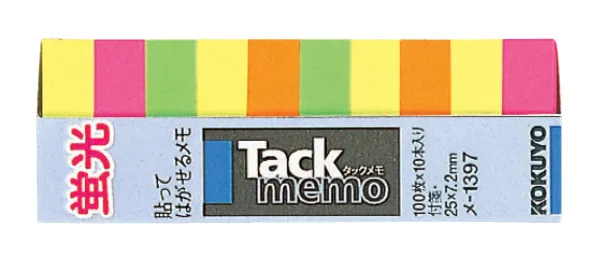 コクヨ 蛍光色タイプタックメモ 25×7.2ｍｍ 100枚 4色混 10本入の商品画像