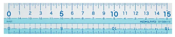 コクヨ まなびすと 再生PET樹脂製直線定規 15cm ブルーの商品画像
