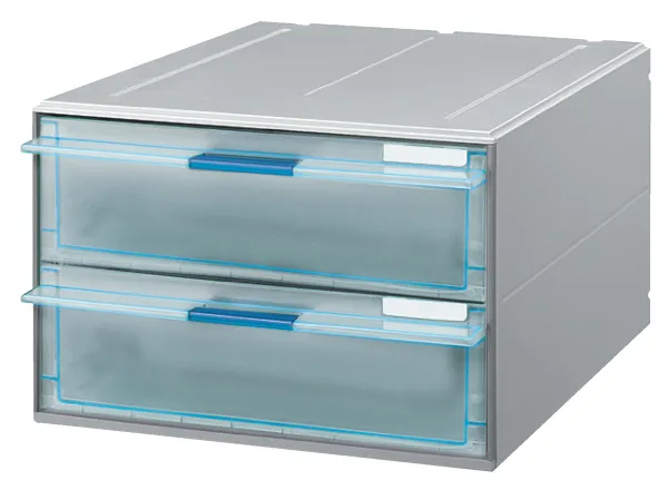 コクヨ レターケース 透明引き出しA4縦深型2段ライトグレーの商品画像