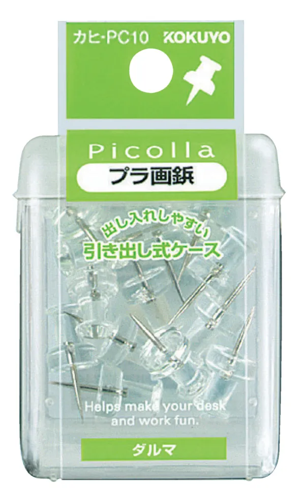 コクヨ ピコラ プラ画鋲 ダルマ 15本 透明の商品画像