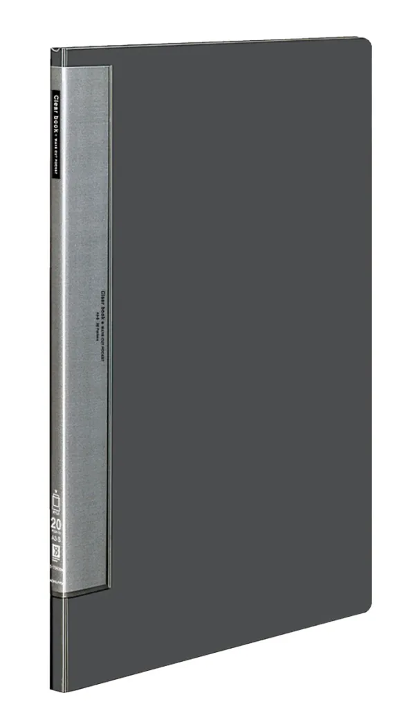 コクヨ ウェーブカットポケットクリヤーブック固定式 A3-S 20枚 ダークグレーの商品画像