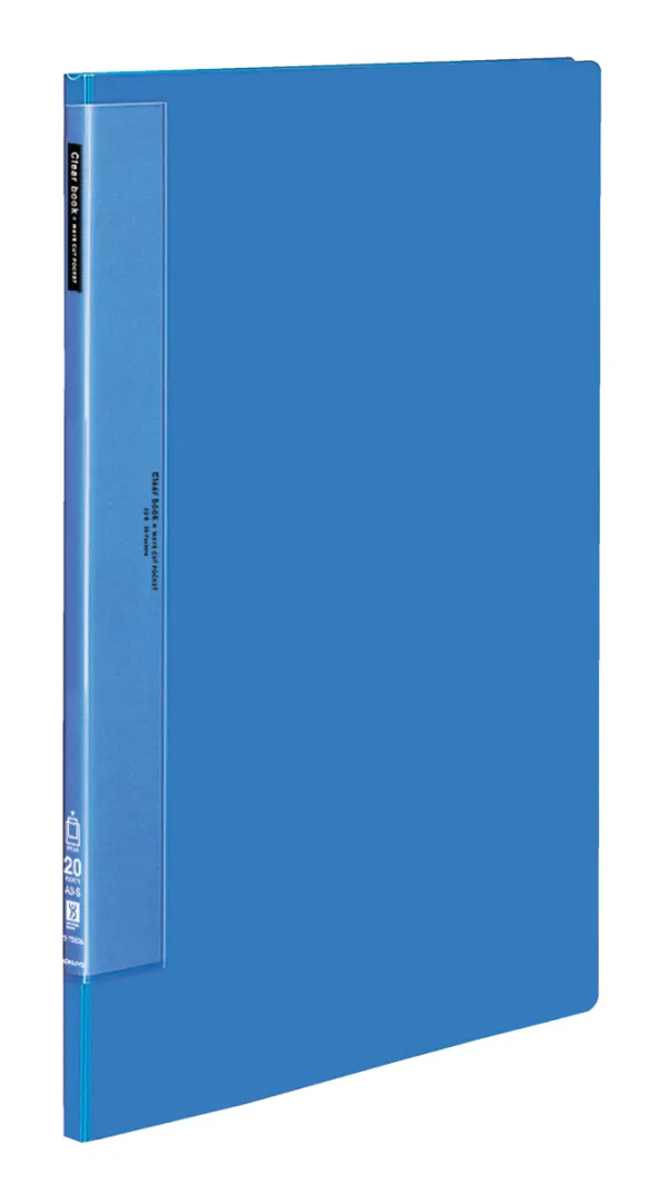 コクヨ ウェーブカットポケットクリヤーブック固定式 A3-S 20枚 青の商品画像