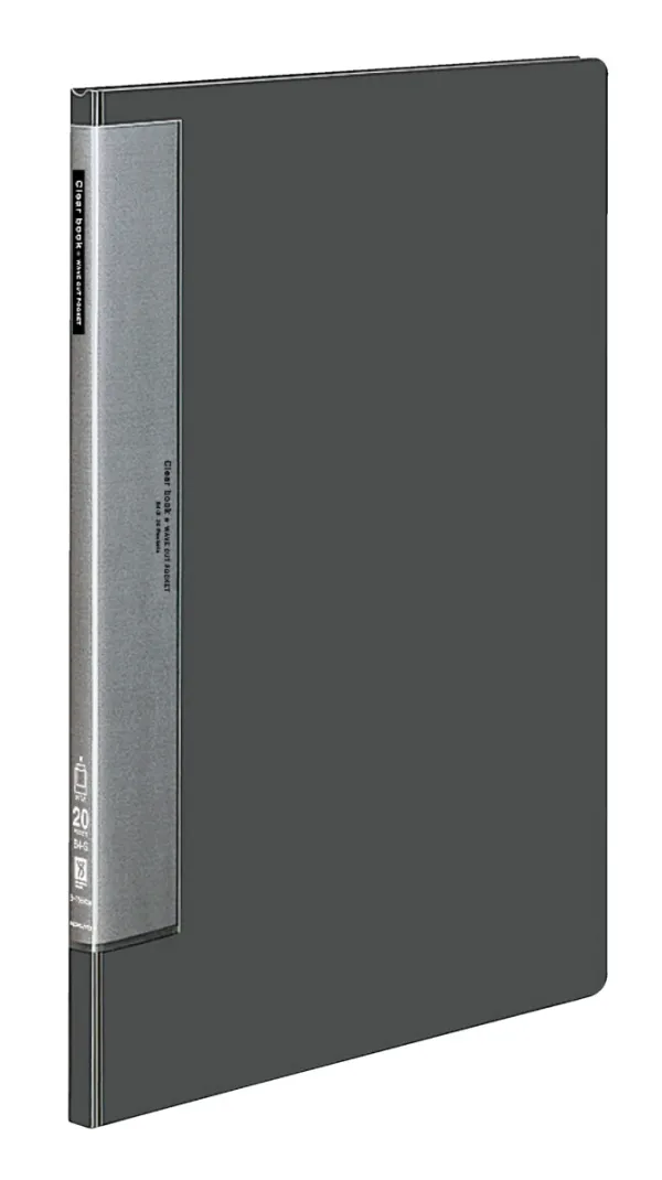 コクヨ ウェーブカットポケットクリヤーブック固定式 B4-S 20枚 ダークグレーの商品画像