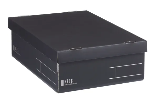 コクヨ 収納ボックス＜ＮＥＯＳ＞（レギュラーハーフサイズ・フタ付き・２冊）ブラックの商品画像