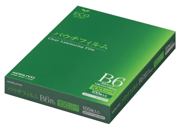 コクヨ パウチフィルム(100μm)B6サイズ用138X192mm100枚の商品画像