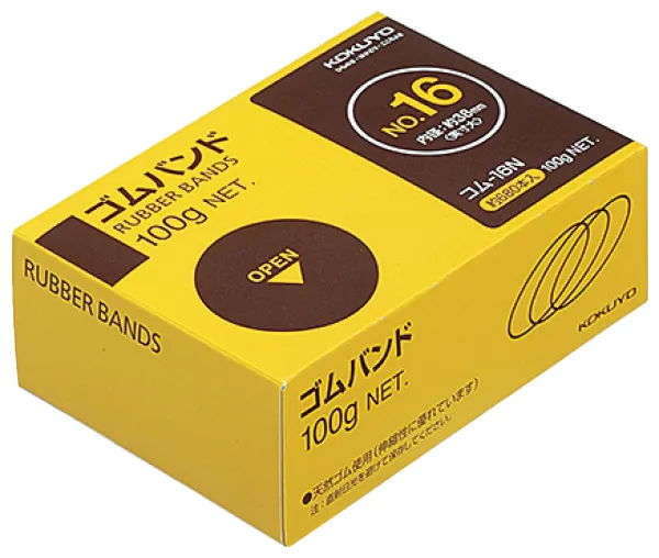 コクヨ ゴムバンド No.16、正味100g、約680本の商品画像