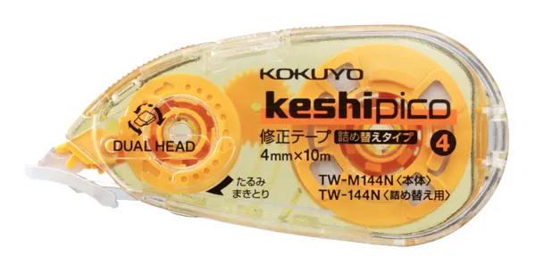コクヨ ケシピコ 修正テープ つめ替えタイプ 4mm×10m 黄の商品画像