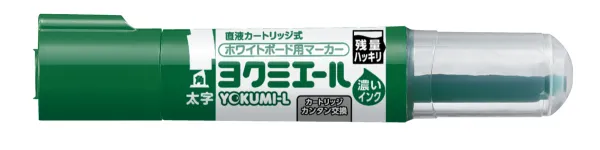 コクヨ ヨクミエール 直液カートリッジ式ホワイトボード用マーカー 油性インク・アルコール系 太字角芯 緑の商品画像