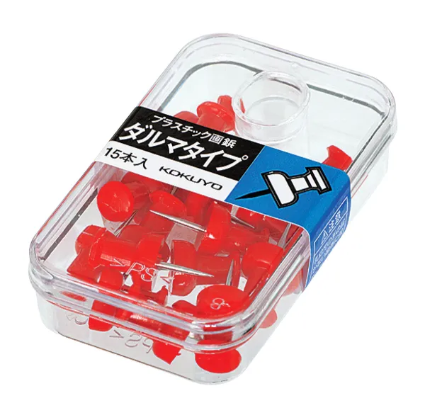 コクヨ プラスチック画鋲 ダルマタイプ 15本 赤の商品画像