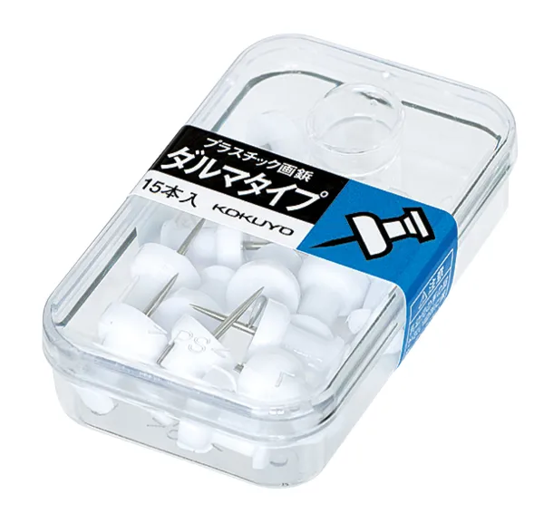 コクヨ プラスチック画鋲 ダルマタイプ 15本 白の商品画像