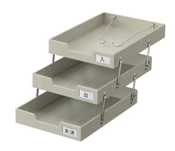 コクヨ スチールトレー A4縦3段 W241xD338x152mm ライトグレーの商品画像