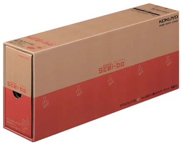 コクヨ シェルボ 業務パックダブルクリップ 大 10個×5箱 黒の商品画像