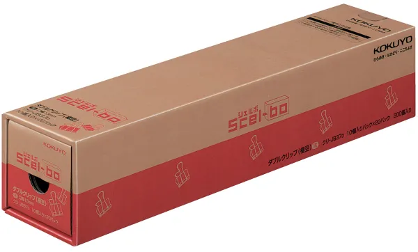 コクヨ シェルボ 業務パックダブルクリップ 極豆 10個×20箱 黒の商品画像