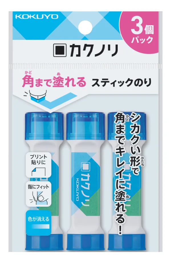 コクヨ カクノリ スティックのり 約8g 青 3個入の商品画像